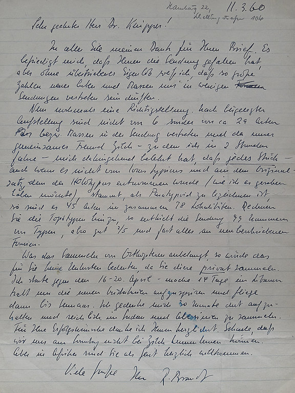 Brief von R. Brandt an H. Knipper von 1960